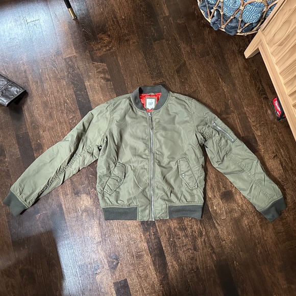 Jackets & Blazers - GAP Olive Green Bomber Zip-up Jacket, Size XS